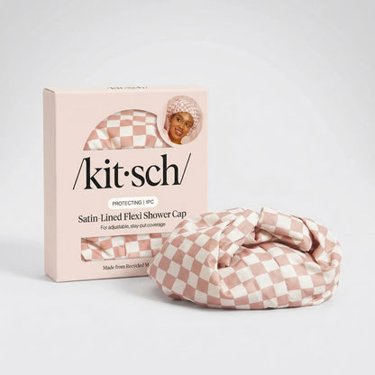 All Lengths Adjustable Satin Shower Cap — Reusable Waterproof for Long Short Hair, Blowout & Braids Protection