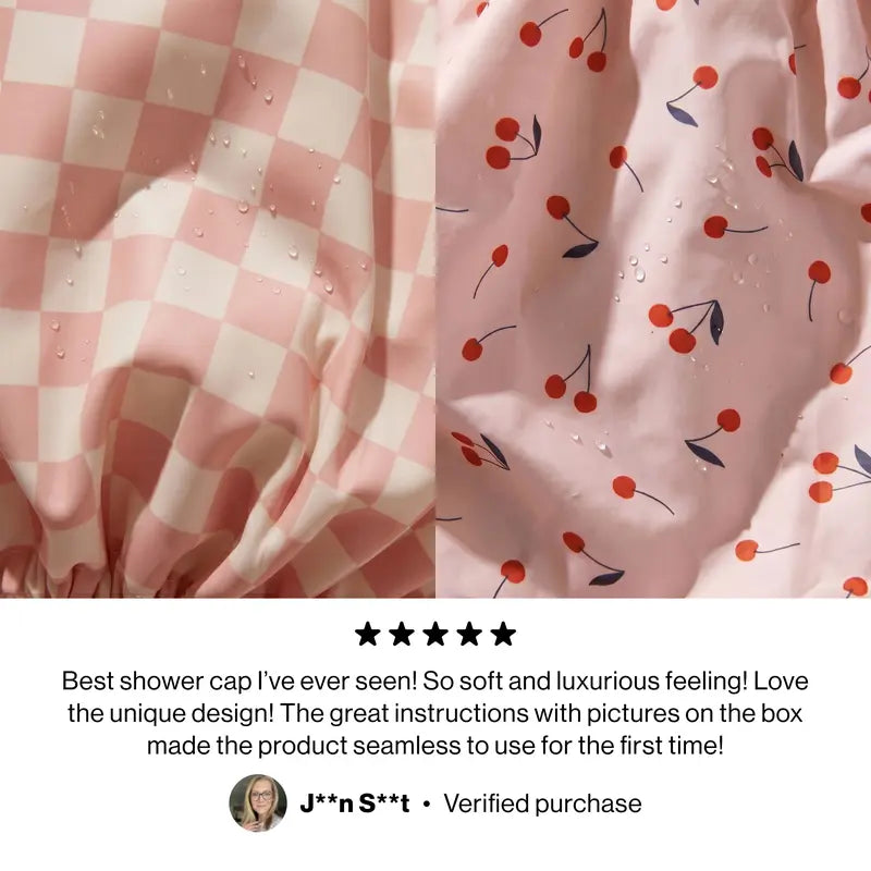 All Lengths Adjustable Satin Shower Cap — Reusable Waterproof for Long Short Hair, Blowout & Braids Protection