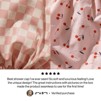 All Lengths Adjustable Satin Shower Cap — Reusable Waterproof for Long Short Hair, Blowout & Braids Protection